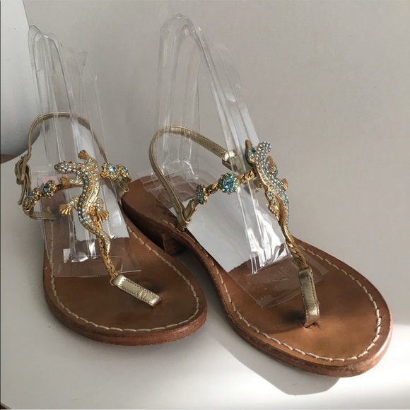 CAPRI Jewel Italian Hand Made Sandals Size 6 - Picture 6 of 9